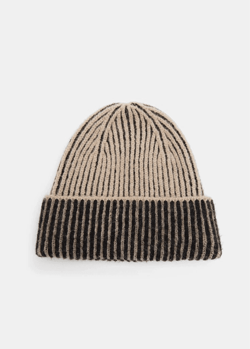 Ribbed two-tone beanie